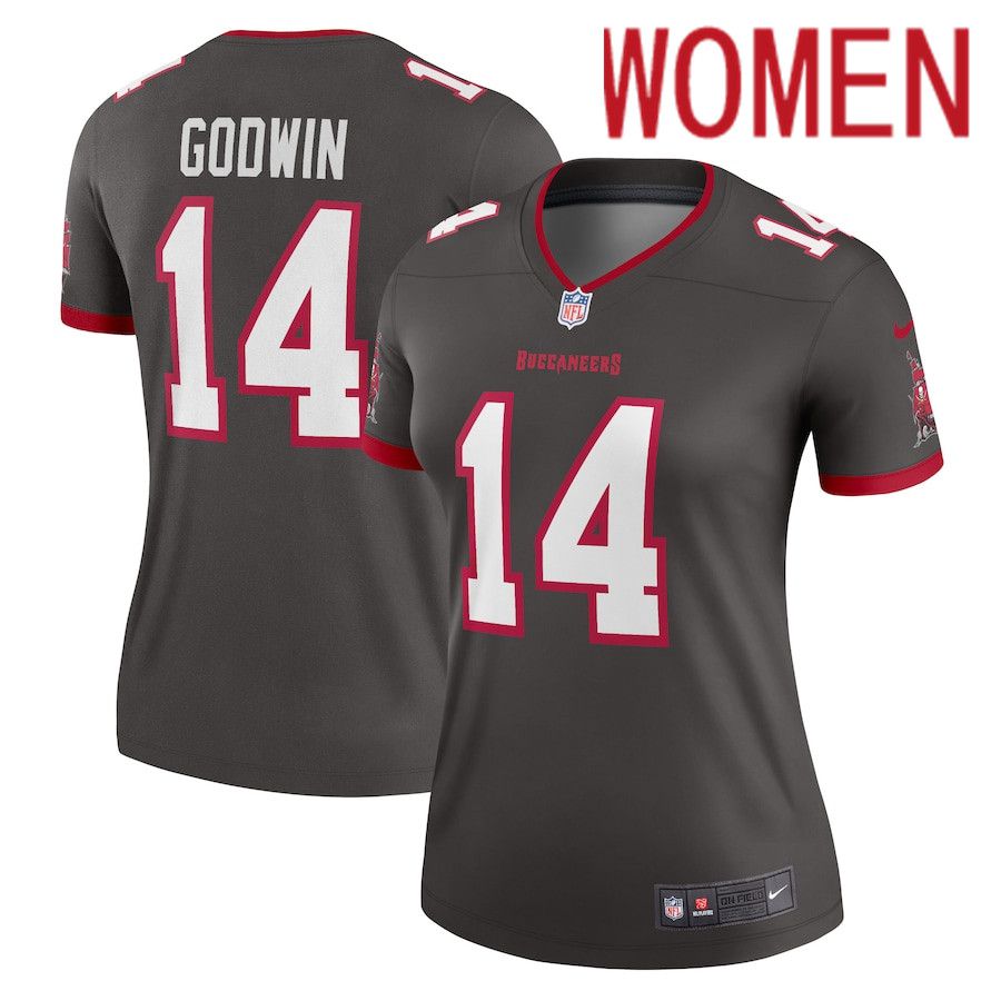 Women Tampa Bay Buccaneers #14 Chris Godwin Nike Pewter Alternate Legend NFL Jersey->women nfl jersey->Women Jersey